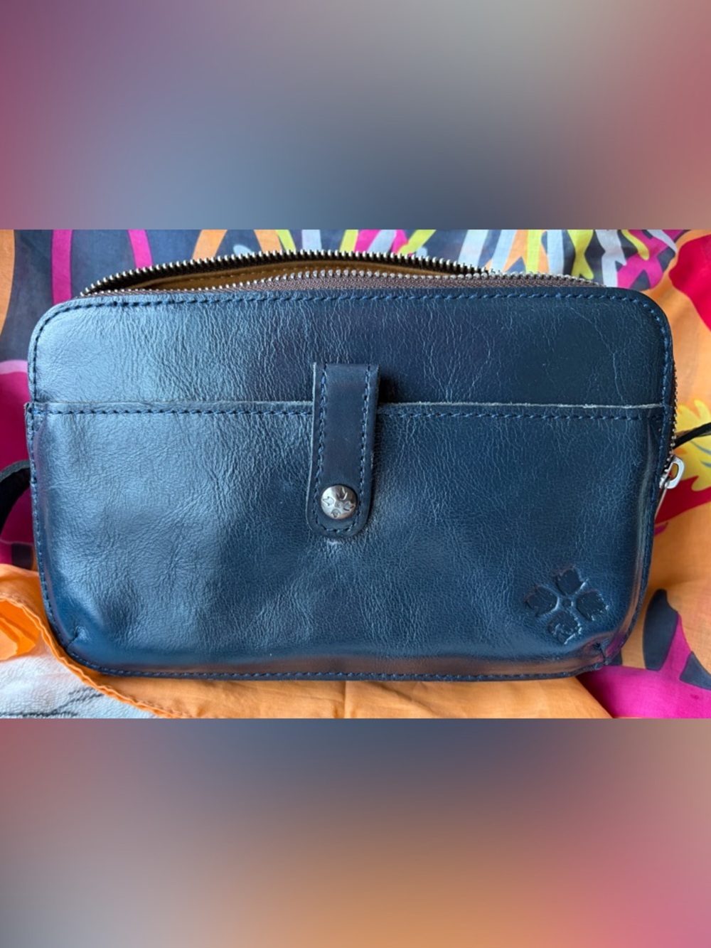 Patricia Nash “Alessa” Lapis Blue Leather Crossbody Bag NWOT - Picture 3 of 6